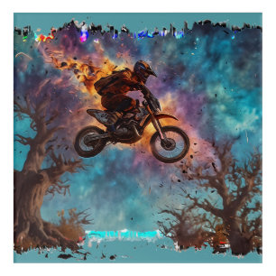 Escaping The Fire - Dirt-bike Rider Acrylic Print