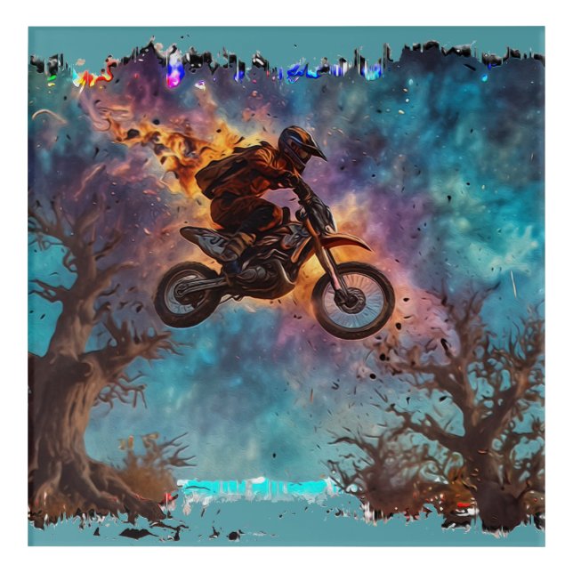 Escaping The Fire - Dirt-bike Rider Acrylic Print (Front)