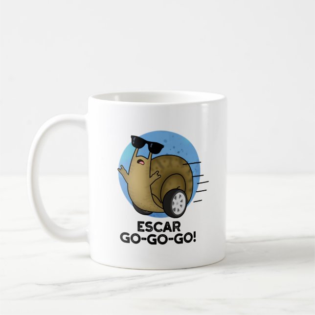 Escar-go-go-go Funny French Snail Pun  Coffee Mug (Left)