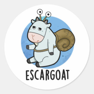 Escar-goat Funny French Snail Pun  Classic Round Sticker