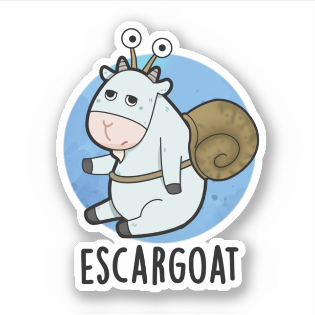 Escar-goat Funny French Snail Pun  Sticker (Front)