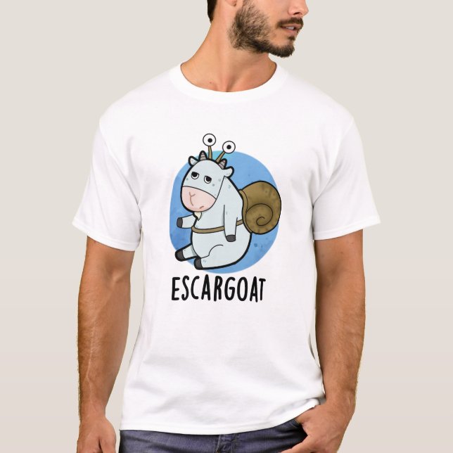 Escar-goat Funny French Snail Pun  T-Shirt (Front)