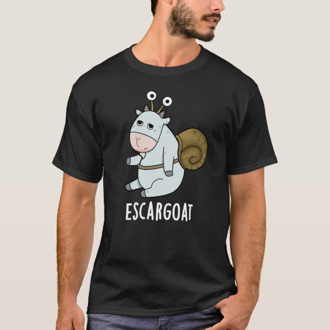Escar-goat Funny French Snail Pun  T-Shirt (Front)