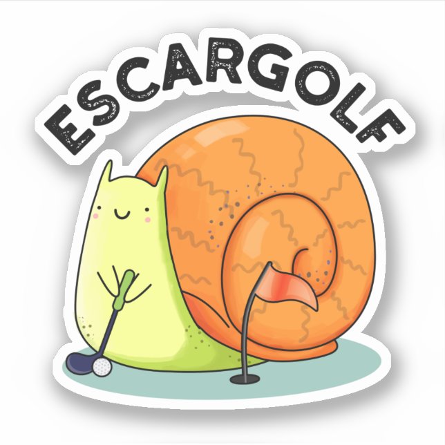 Escar-golf Funny Escargot Snail Pun  Sticker (Front)