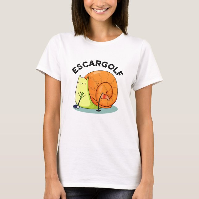 Escar-golf Funny Escargot Snail Pun  T-Shirt (Front)