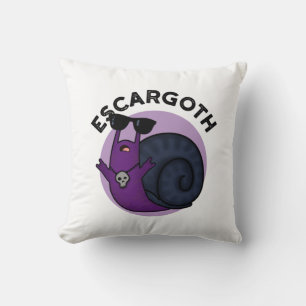 Escar-goth Funny Cool Goth Snail Pun Throw Pillow