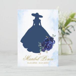 Escaramuza quinceanera invitation in Spanish