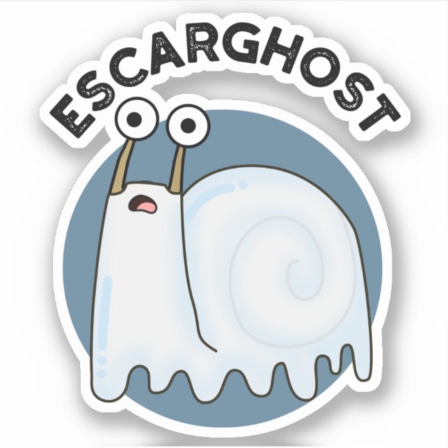Escarghost Funny French Ghost Snail Pun  Sticker (Front)