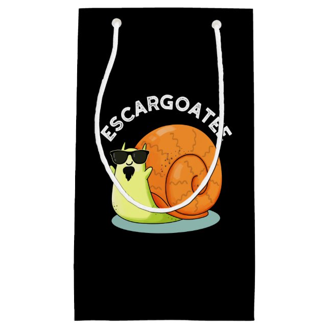 Escargoatee Funny Snail Escargot Pun Dark BG Small Gift Bag (Front)