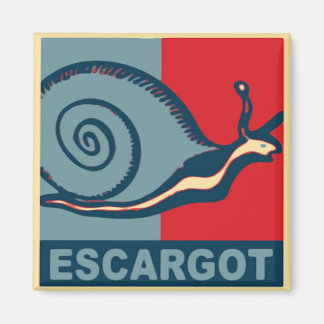 Escargot in Red and Blue Magnet