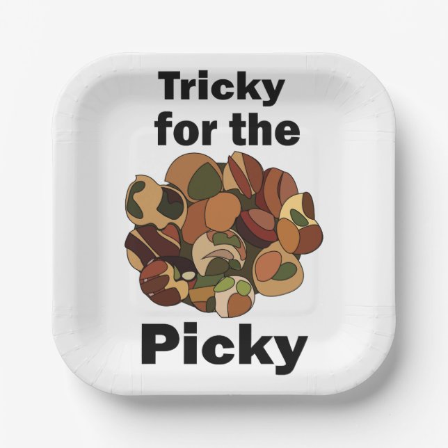 Escargot Tricky for the Picky Funny Party Paper Plates (Front)