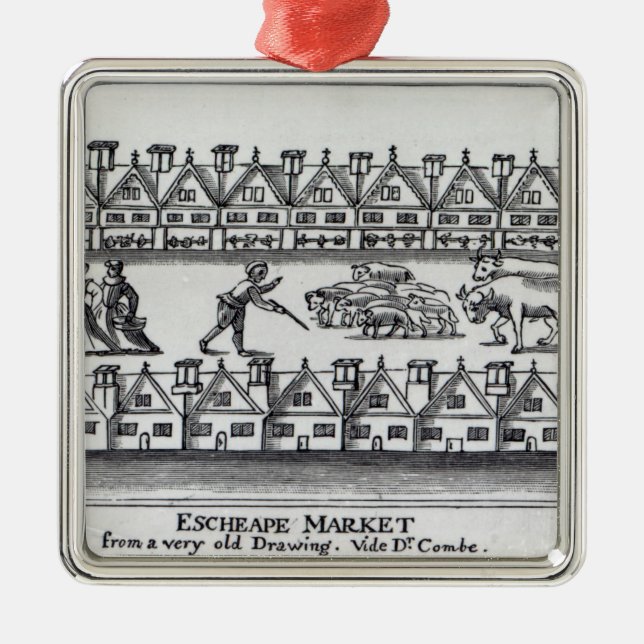 Escheape Market Metal Ornament (Front)