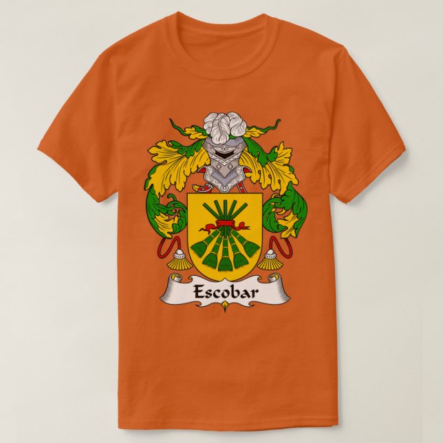 Escobar Coat of Arms Family Crest  T-Shirt (Design Front)