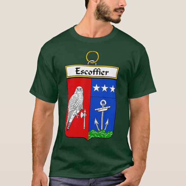 Escoffier Coat of Arms  Family Crest T-Shirt (Front)