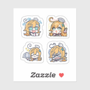 Escoffier Genshin Impact 4 Pack Sticker Sheet