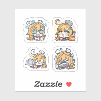 Escoffier Genshin Impact 4 Pack Sticker Sheet