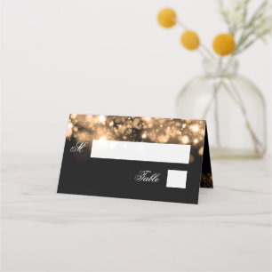 Escort Card Elegant Wedding Sparkling Lights Gold