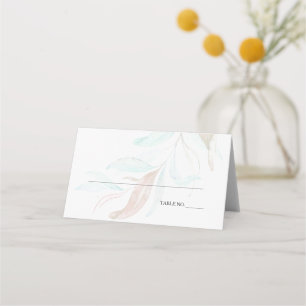 ESCORT CARD Pastel Watercolor Wispy Foliage