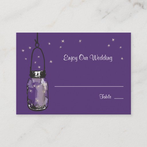 Customizable Escort Seating Card Fireflies & Mason Jar Business Card Templates
