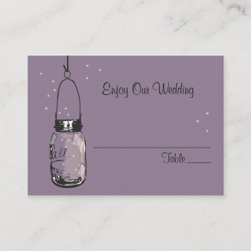 Escort Seating Card Fireflies  Mason Jar