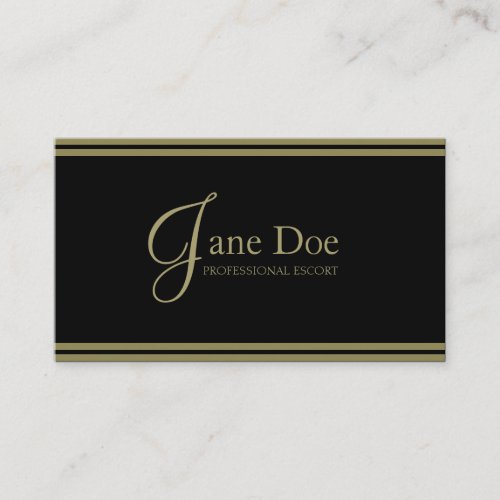 Escort Service Elegant Black/Gold Stripes Business Card Templates