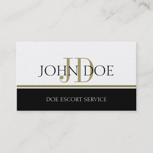 Customizable Escort Service Golden Stripe Business Card Templates
