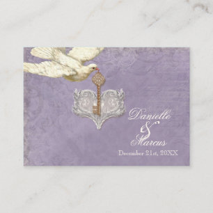 Escort Table Seating Card, Key to my Heart, Doves Place Card