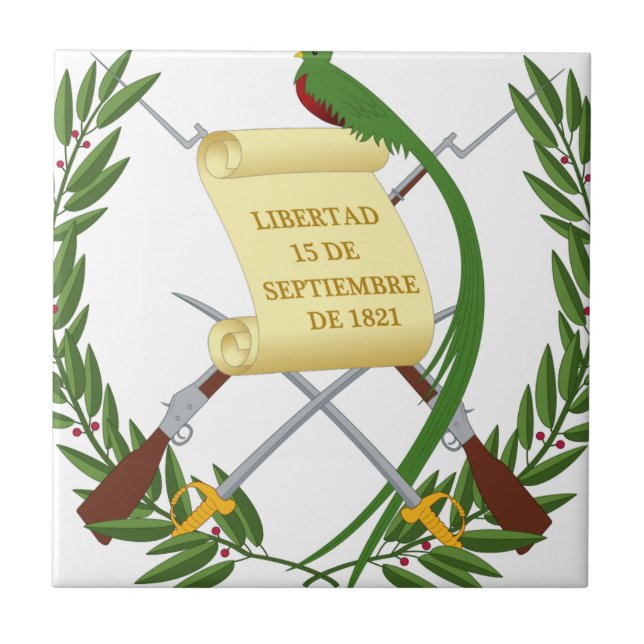 Escudo de armas de Guatemala - Coat of arms Ceramic Tile (Front)