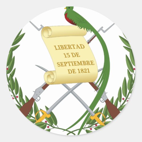 Escudo de armas de Guatemala _ Coat of arms Classic Round Sticker