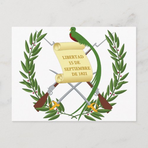Escudo de armas de Guatemala _ Coat of arms Postcard