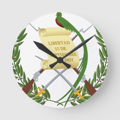Escudo de armas de Guatemala _ Coat of arms Round Clock