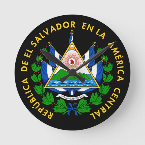 Escudo de El Salvador Round Clock