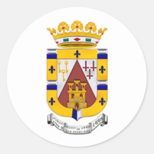 Escudo de San Pedro Sula Honduras Classic Round Sticker