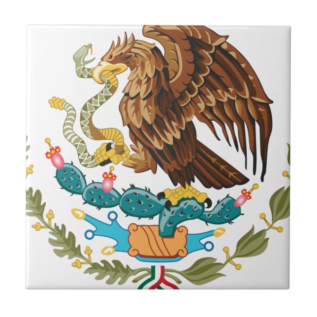 Escudo Nacional de México - Emblema Mexicano Ceramic Tile (Front)