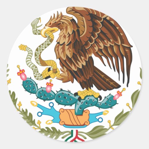 Escudo Nacional de Mxico _ Emblema Mexicano Classic Round Sticker