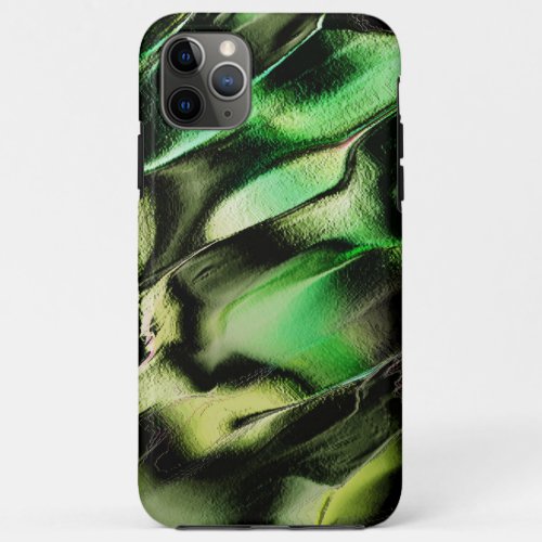 Esculpido de metal opaco em verde e tom de creme iPhone 11 pro max case