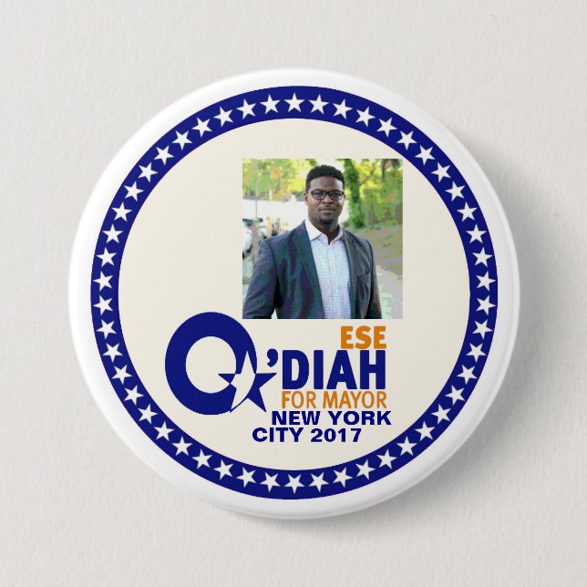Ese O'Diah for NYC Mayor 2017 Pinback Button (Front)