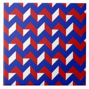 Esher Red White Blue Pattern VII Ceramic Tile
