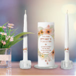 Eshet Chayil Woman of Valor Shabbat Candle<br><div class="desc">A beautiful Shabbat Candle set for a wife,  mother,  sister,  bride or a dear friend.  The pillar candle features the Eshet Chayil in Hebrew and English.

A woman of valour who can find? For her price is far above rubies (Proverbs 31:10)</div>