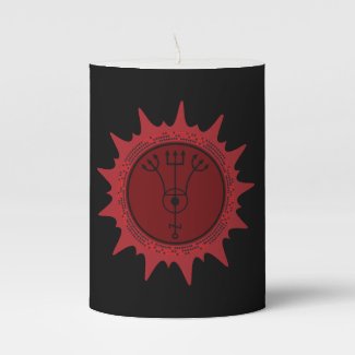 Eshu Chama Dinheiro Pillar Candle