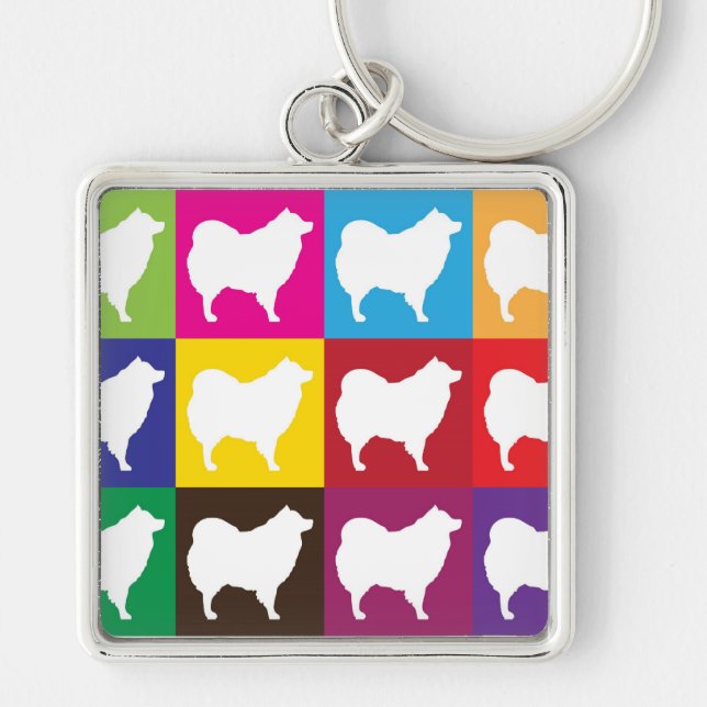 Eskie Checkerboard Keychain (Front)