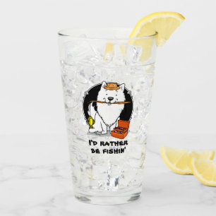 Eskie Fishing American Eskimo Dog - Cute Glass