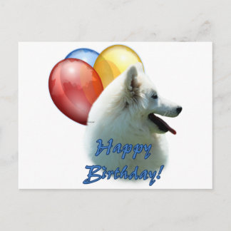 Eskie Happy Birthday Balloon Postcard