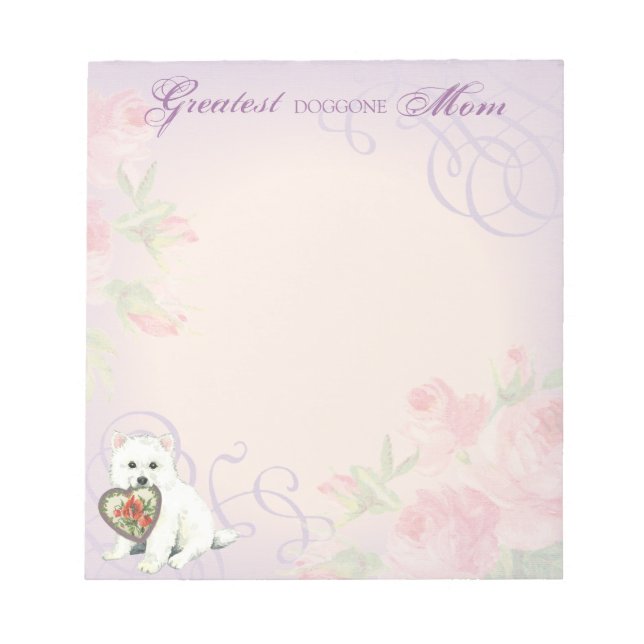 Eskie Heart Mom Notepad (Front)