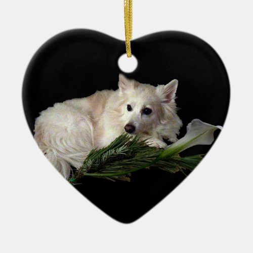 Eskie Heart Ornament