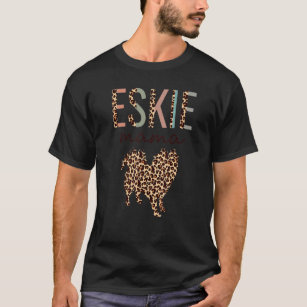 Eskie Mama With Leopard Print American Eskimo Dog  T-Shirt