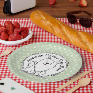 Eskie Mom - American Eskimo Dog Mom Cute Paper Plates