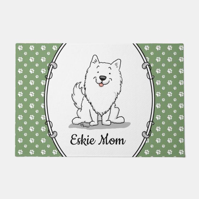 Eskie Mom - American Eskimo Dog Mom Doormat (Front)