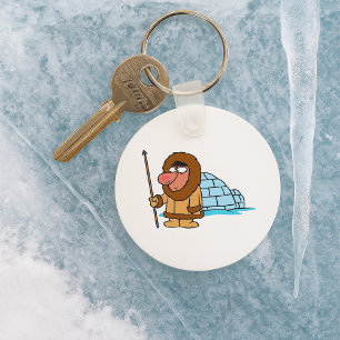 Eskimo And Igloo Keychain