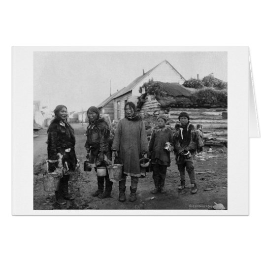 Eskimo Berry Pickers in Nome, Alaska Photograph (Front Horizontal)